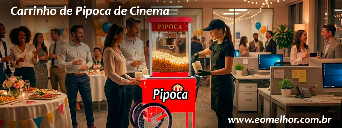 Carrinho de Pipoca de Cinema Vermelho