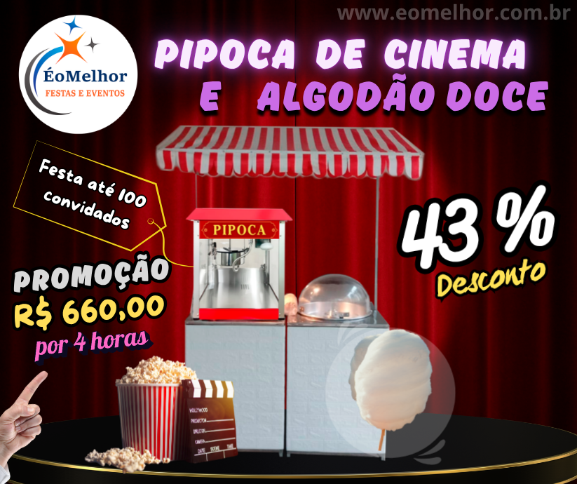Barraquinha de Pipoca e Algodao Doce - Festa Aniversário