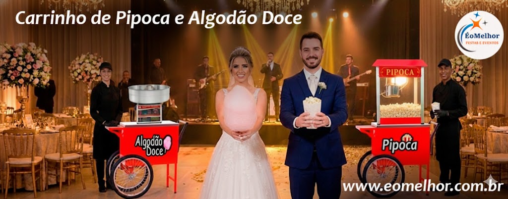 Carrinho Pipoca e Carrinho de Algodao Doce Vermelho