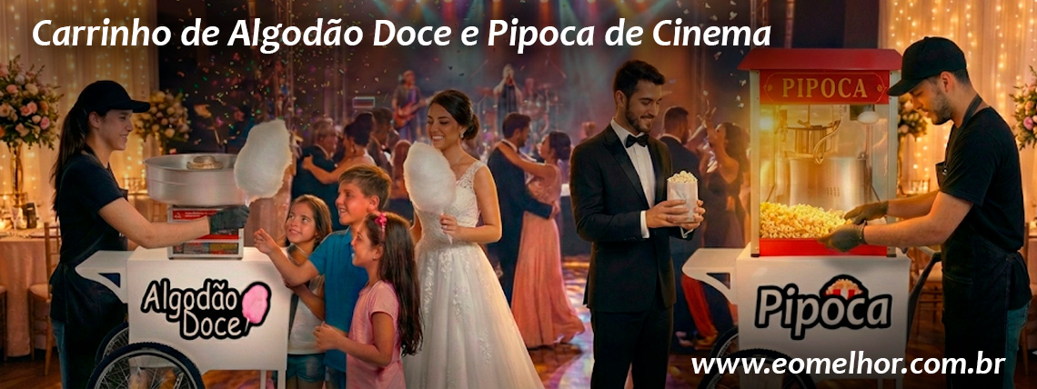 Carrinho Pipoca  + Carrinho de Algodão Doce ( Branco )