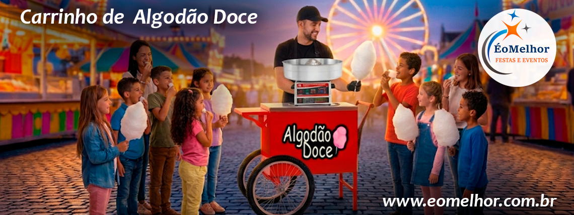 Carrinho  Vermelho Algodão Doce